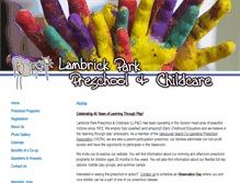 Tablet Screenshot of lambrickparkpreschool.ca